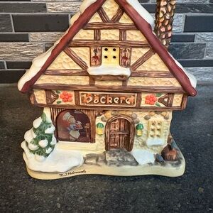 M.J. Hummel Lighted Festive Bakery House with Brown and Cream Accents #B2540